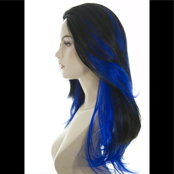 VANITY Dark Blue/Black Synthetic Wig Goth - Picture 8 of 9